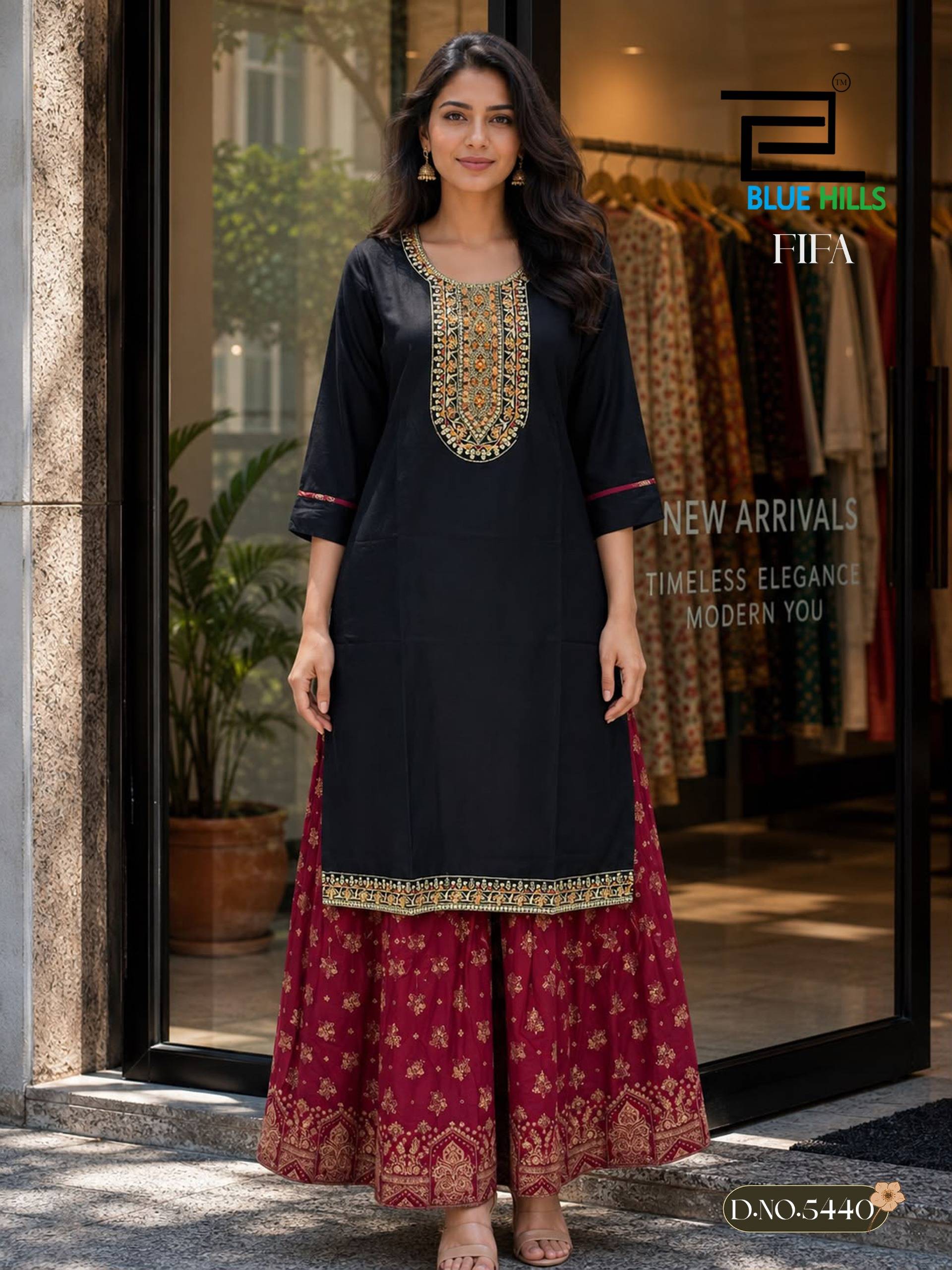 Fifa By BLUE HILLS 5435 To 5440 Series Stylish Beautiful Colourful Rayon Dresses At Wholesale Price